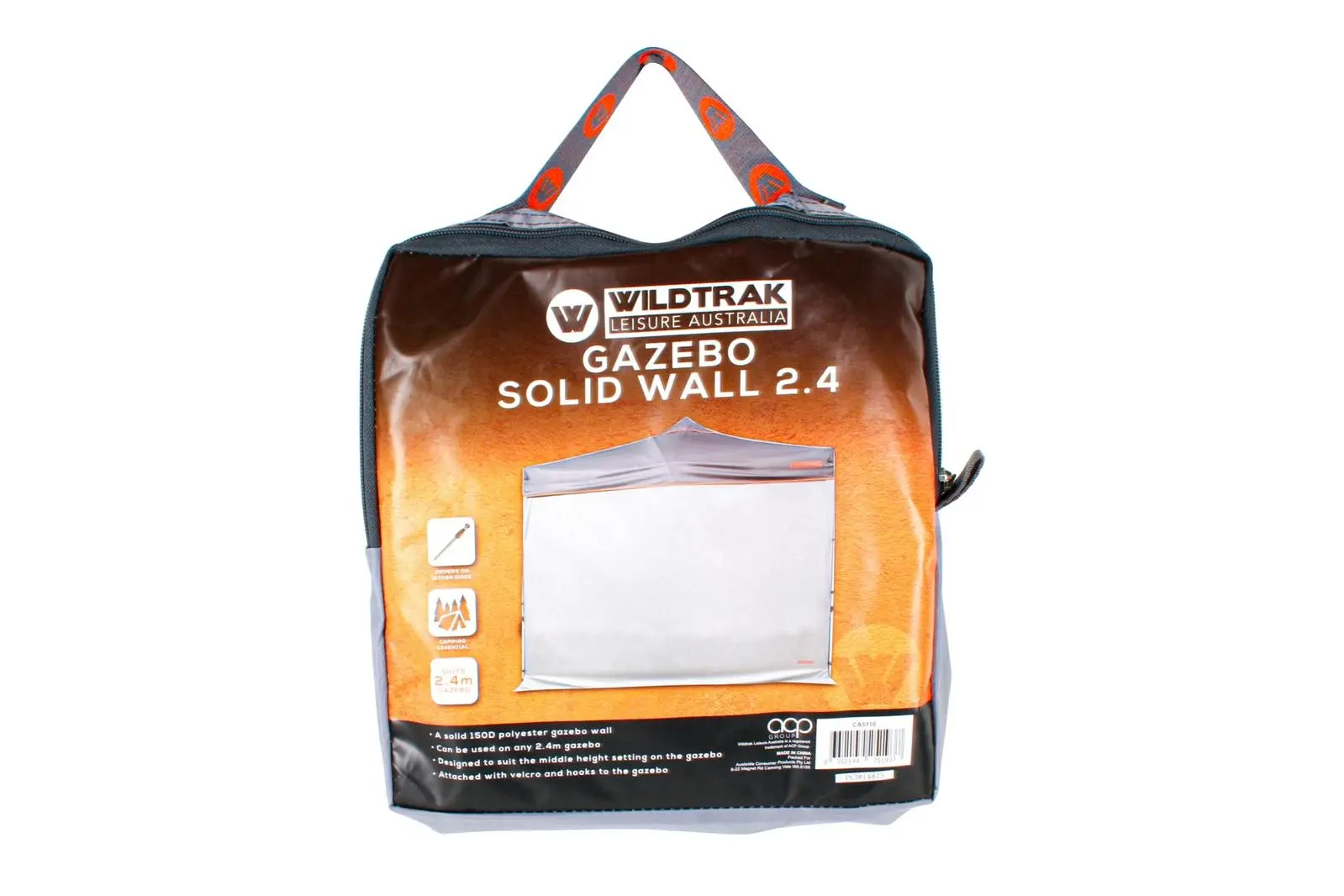 Wildtrak Solid Wall 2.4 Cover Accessory For Outdoor Camping 2.4m Gazebo Grey - Sports & Outdoor