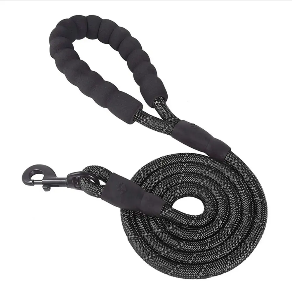 1.5M Heavy Duty Dog Leash Reflective Dog Leashes for Medium Large Dogs-Black