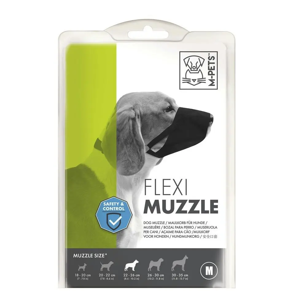 M-Pets 26cm Flexi Muzzle Dog/Puppy Pet Biting/Barking w/ Adjustable Strap Medium