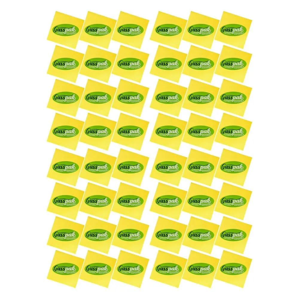 48pc Gusspak Stick On Notes/Memo/Label 76mm x 76mm Yellow (100 Sheets/Pad) - Office