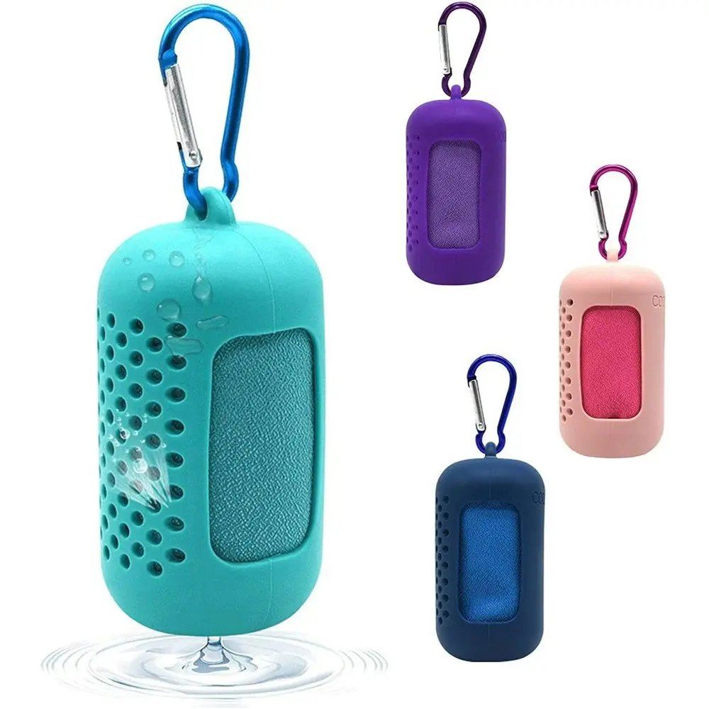 4pcs Silicone sleeve compressed towel sports cold feeling towel - Sports & Outdoor