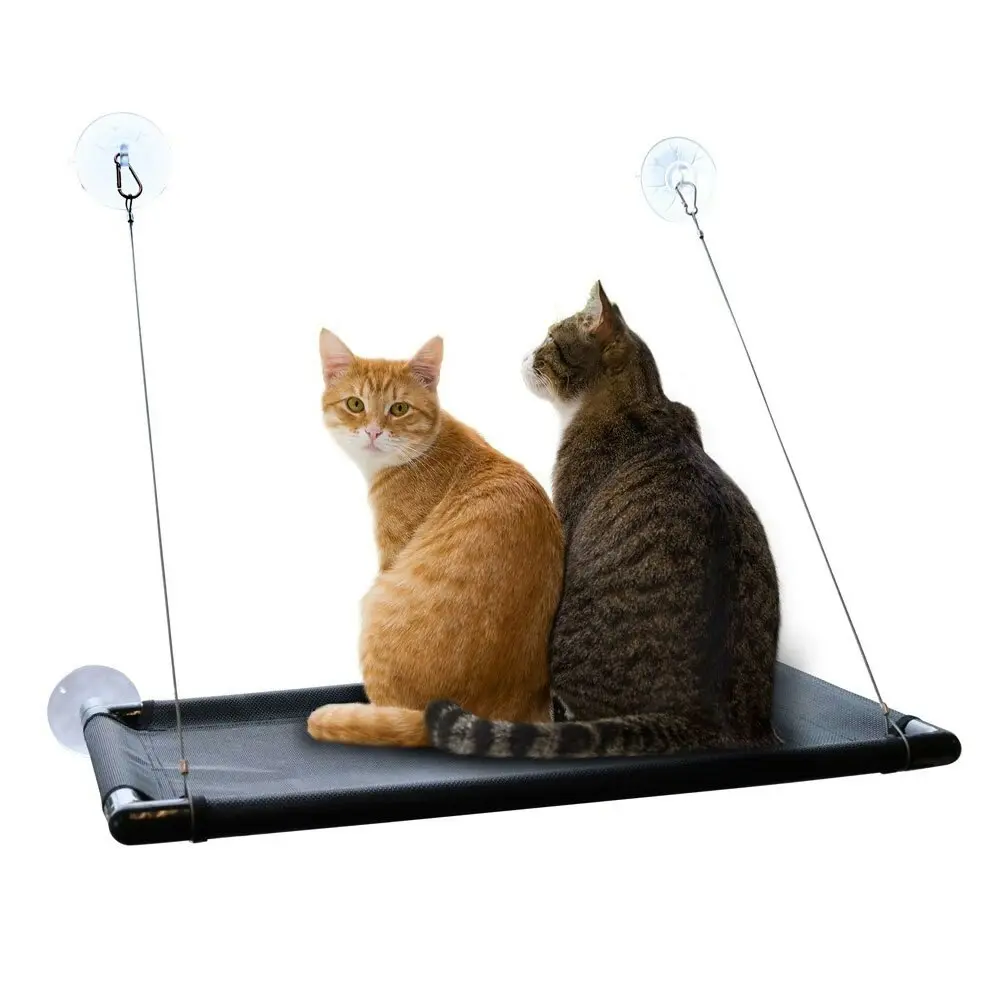 Paws & Claws Window Seat Mounted Pet Cat Hammock Hanging/Resting Shelf Black - Pets