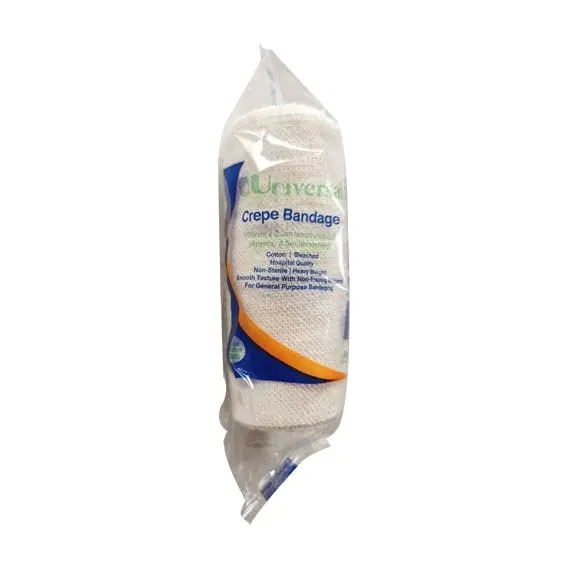 Universal Crepe Bandage 10cm x 2.3m Unstretched 4.5m Stretched Bleached White 12 Pack - Health