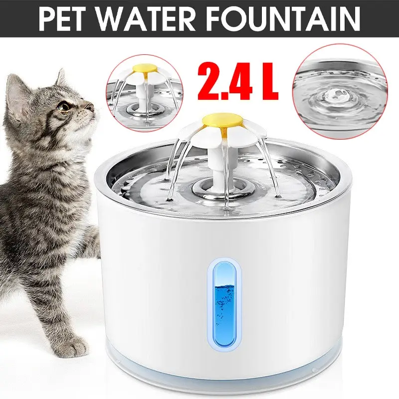 LED Pet Water Fountain 24L Automatic Drinking Dispenser for Cats and Dogs - Pets
