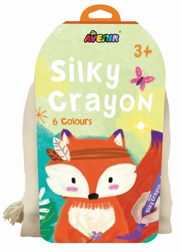 6pc Avenir Fox Silky Colouring Crayons Washable Art/Craft w/ Canvas Bag Kids 3y+ - Hobbies
