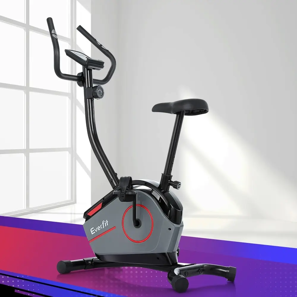 Everfit Magnetic Exercise Bike 8 Levels Upright Bike Fitness Home Gym Cardio - Sports & Outdoor