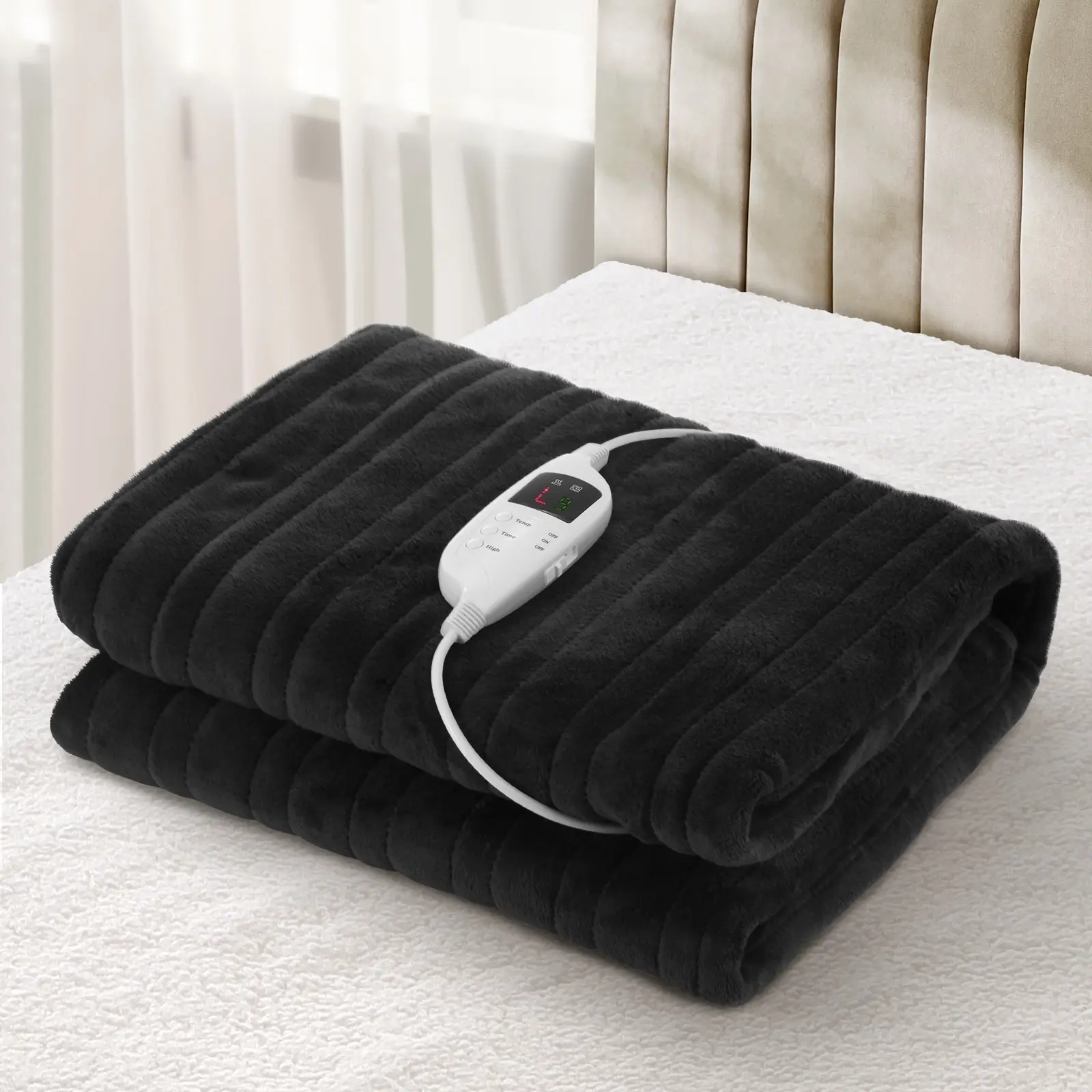 Bedra Washable Electric Heated Throw Rug Flannel Snuggle Blanket Winter Warm - Home & Garden