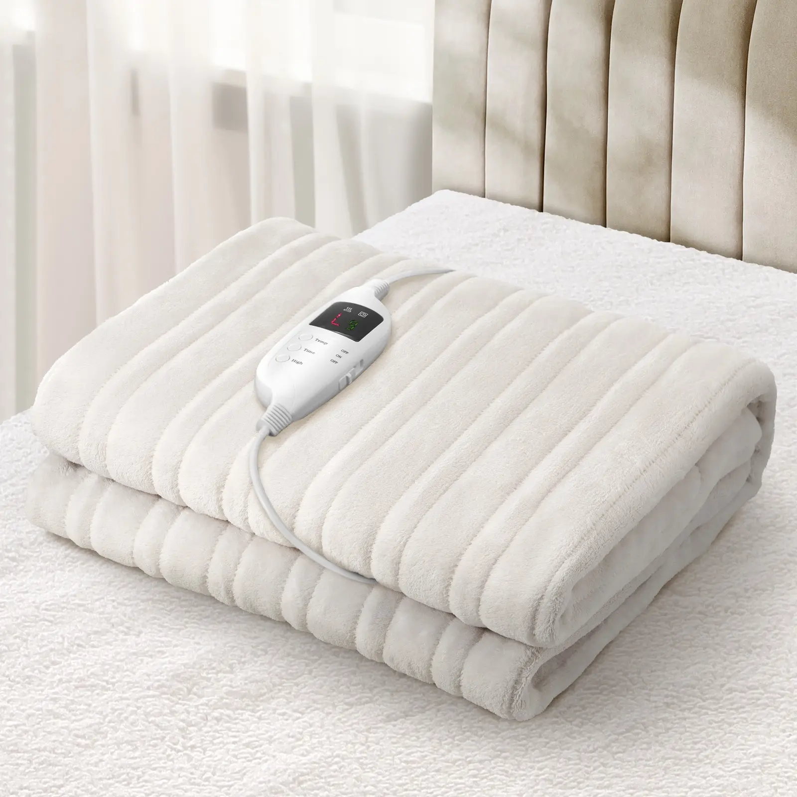 Bedra Electric Heated Throw Rug Washable Blanket Snuggle Flannel Winter Warm - Home & Garden