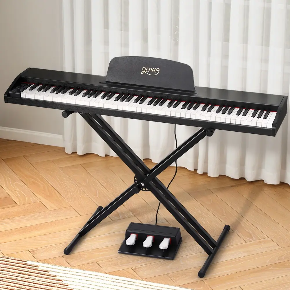 Alpha 88 Keys Digital Piano Keyboard Electronic w/ Stand - Hobbies