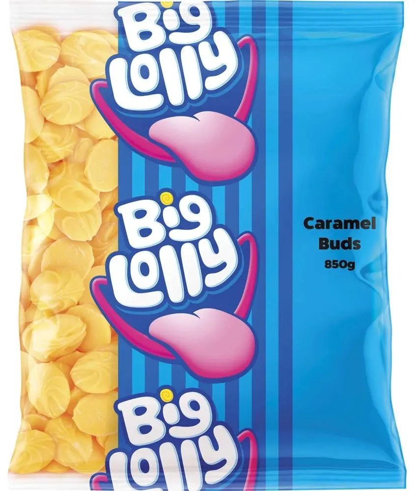 BIG LOLLY BUDS CARAMEL 850G - Groceries