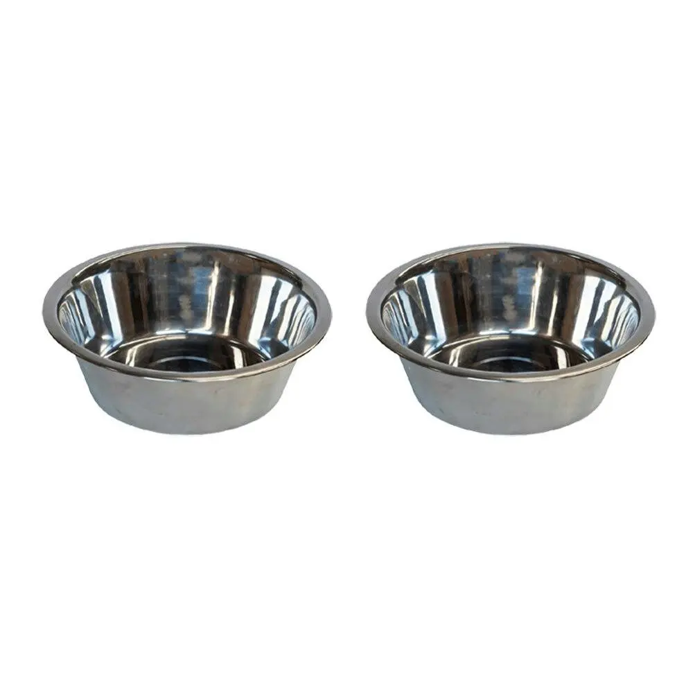 2x Superior Pet Essentials Economy Food-Grade Stainless Steel Dog Bowl 7.1L