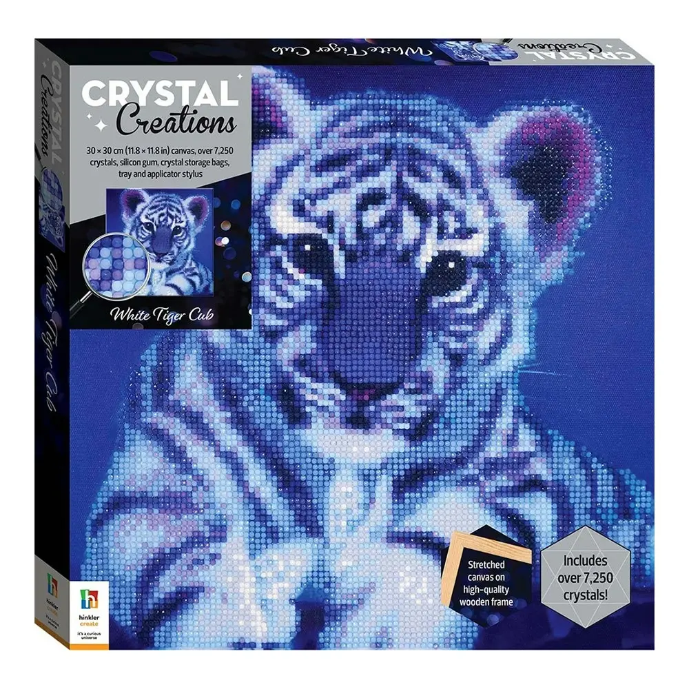 Junior Explorers Crystal Creations Canvas White Tiger Cub Art/Craft Painting - Hobbies