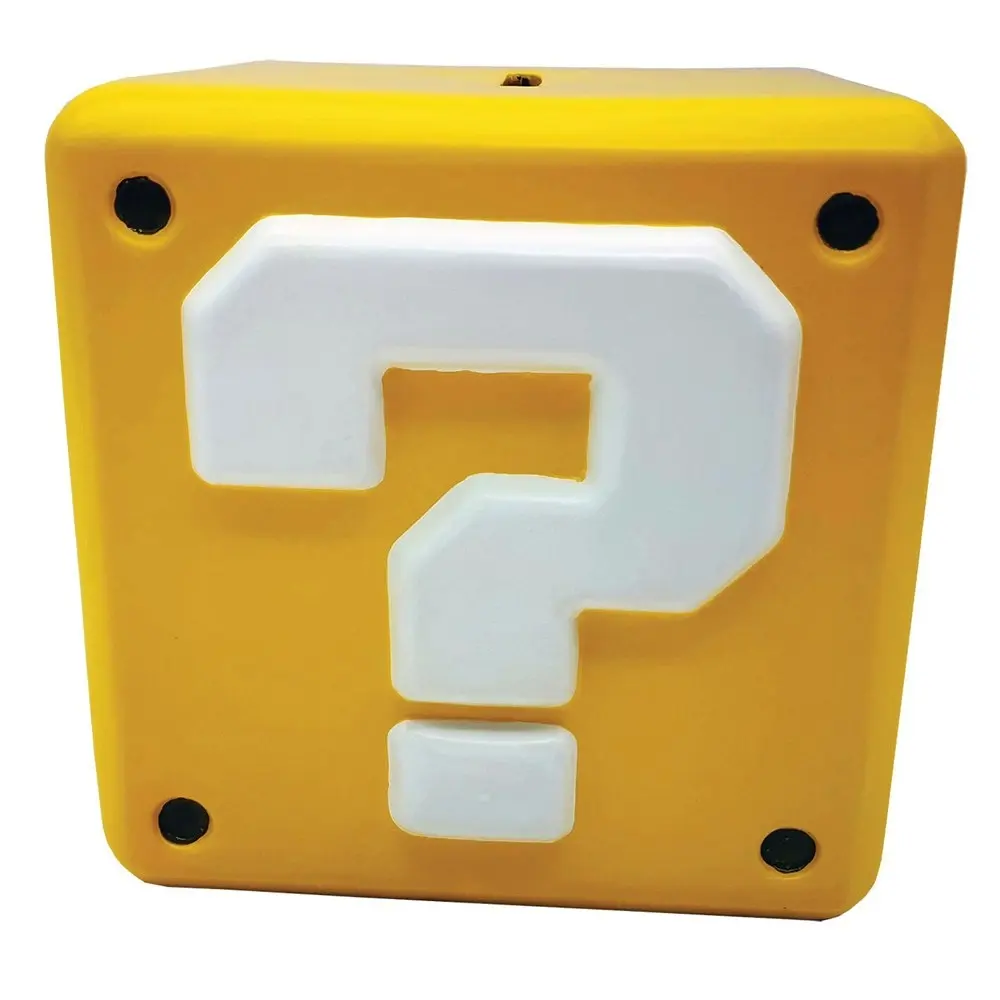 Super Mario Bros Money/Coin Bank Saver Storage Question Mark Block Shape Yellow - Hobbies