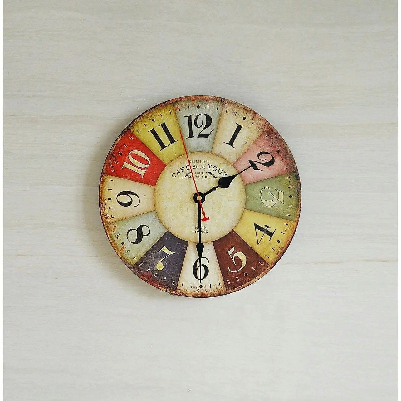 Vintage French Cafe Wall Clock - Home & Garden