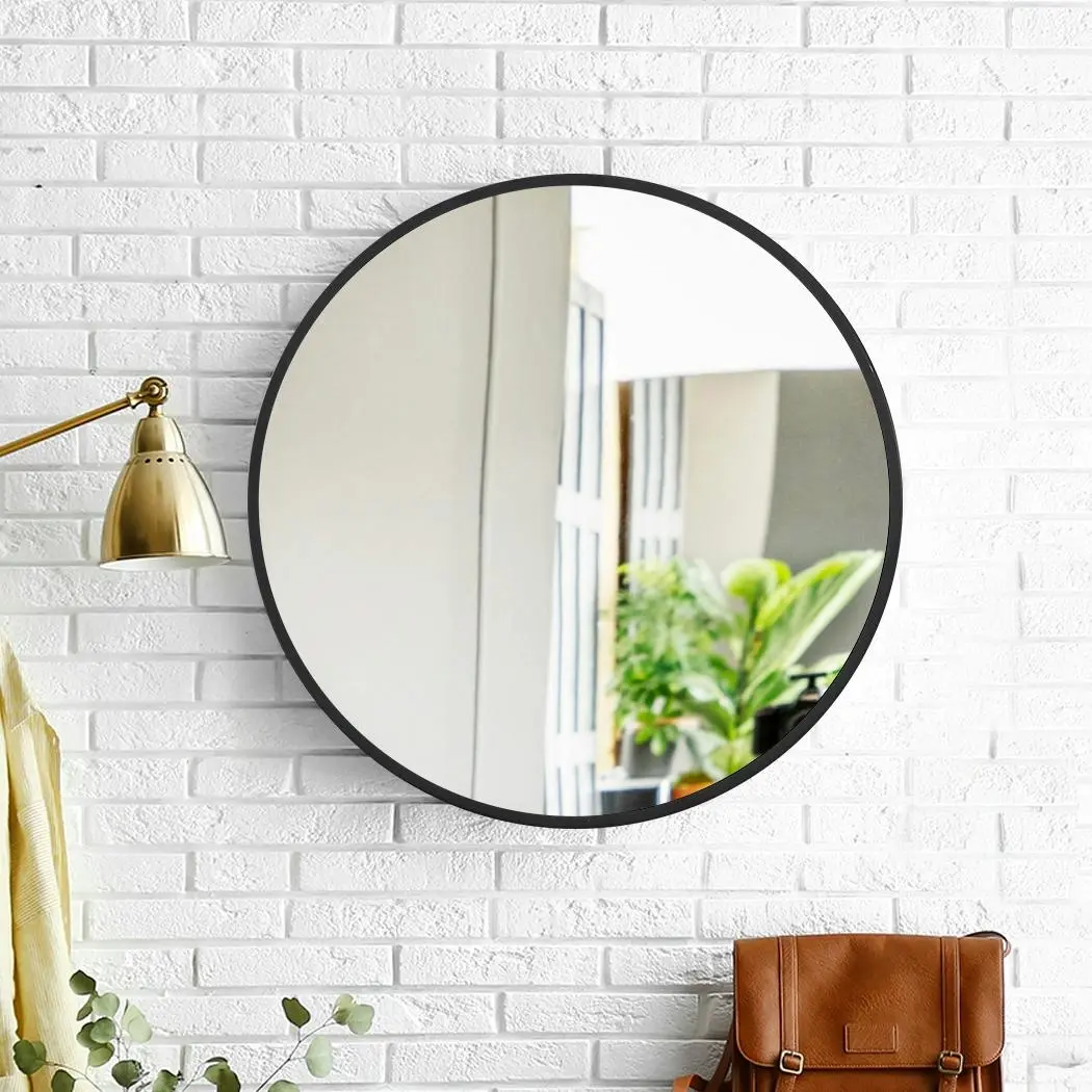 Traderight Group Wall Mirror Round Shaped Bathroom Makeup Mirrors Smooth Edge 60cm - Beauty