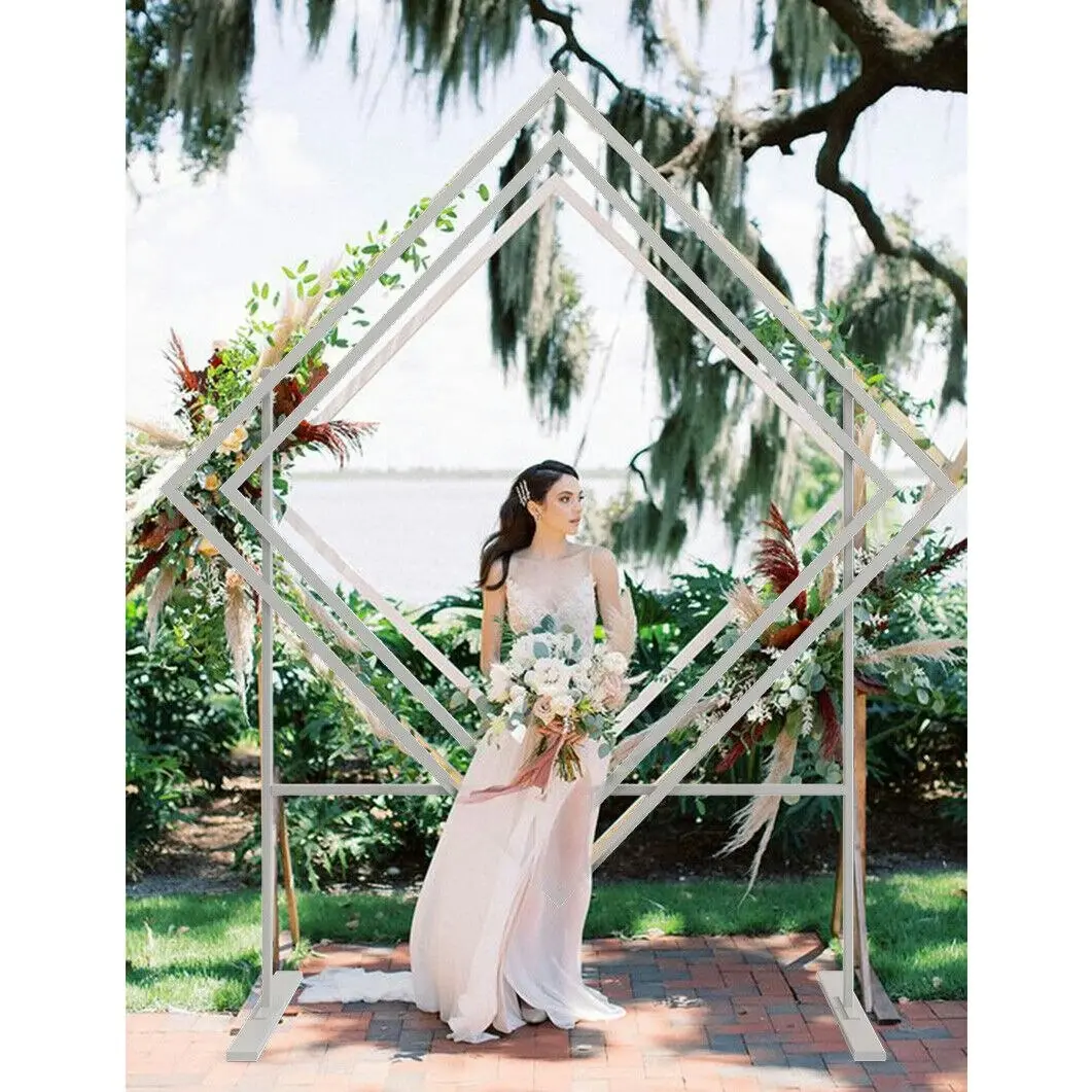 Fin Xl Large Diamond Shaped Wedding Arch Stand Neon Sign Ceremony Decor Flora Garden - Religious & Ceremonial