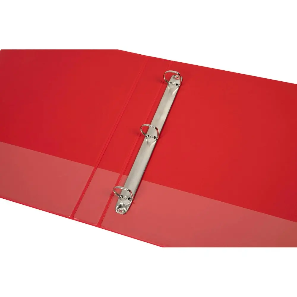 Marbig Clearview 3 D-Ring Insert Binder A4 File 25mm Document Organiser Red