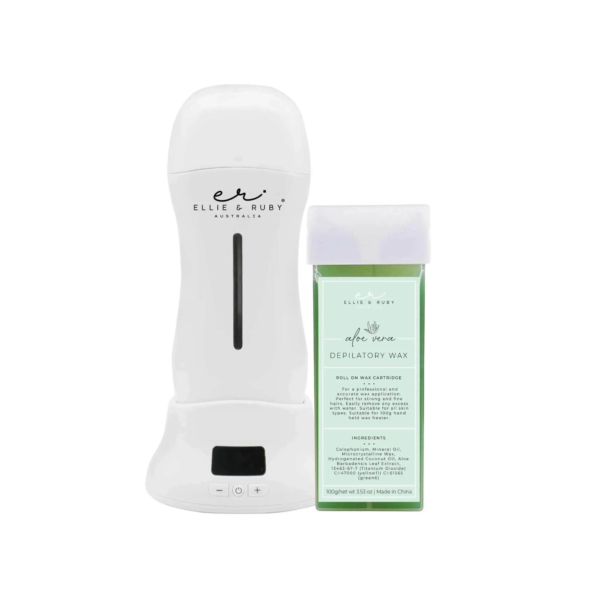 Ellie & Ruby 100ml Digital Wax Warmer + 100ml Aloe Vera Cartridge Pack - Beauty