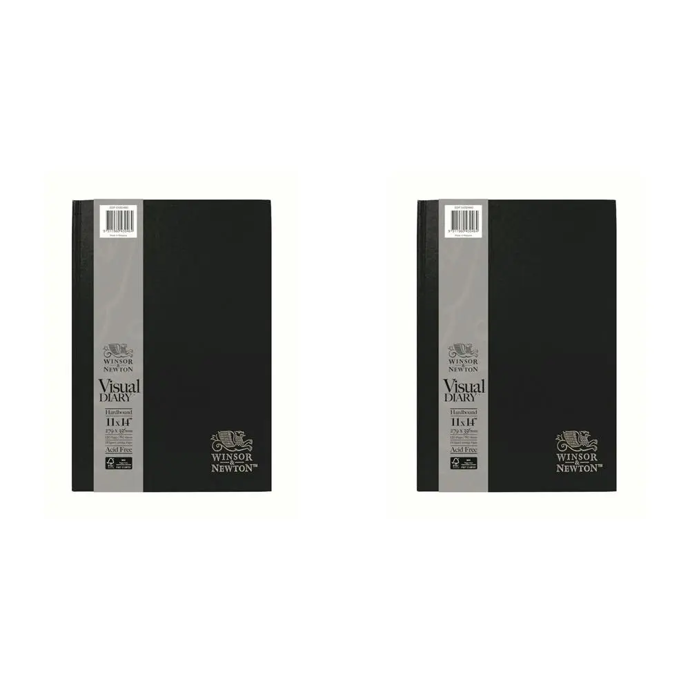 2x Winsor And Newton Hard Bound Visual Diaries 60 Sheets 110gsm FSC MIX CREDIT - Office