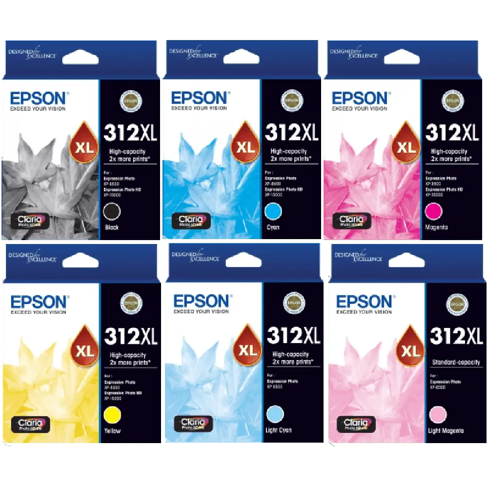 Epson 312XL 6 Colours Ink Cartridge Toner XP-8500 XP-15000
