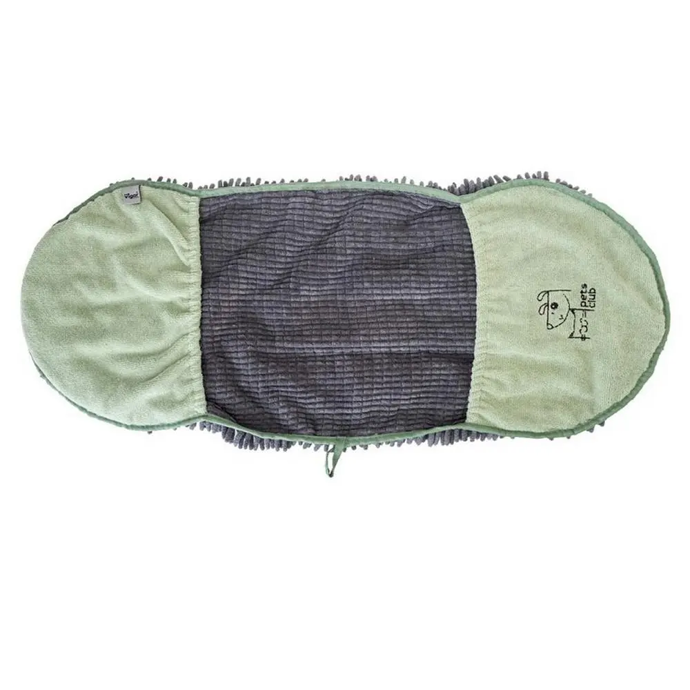 Vigar Pets Club Microfibre Cat/Dog Noodles Towel Bath Quick Drying Green/Grey