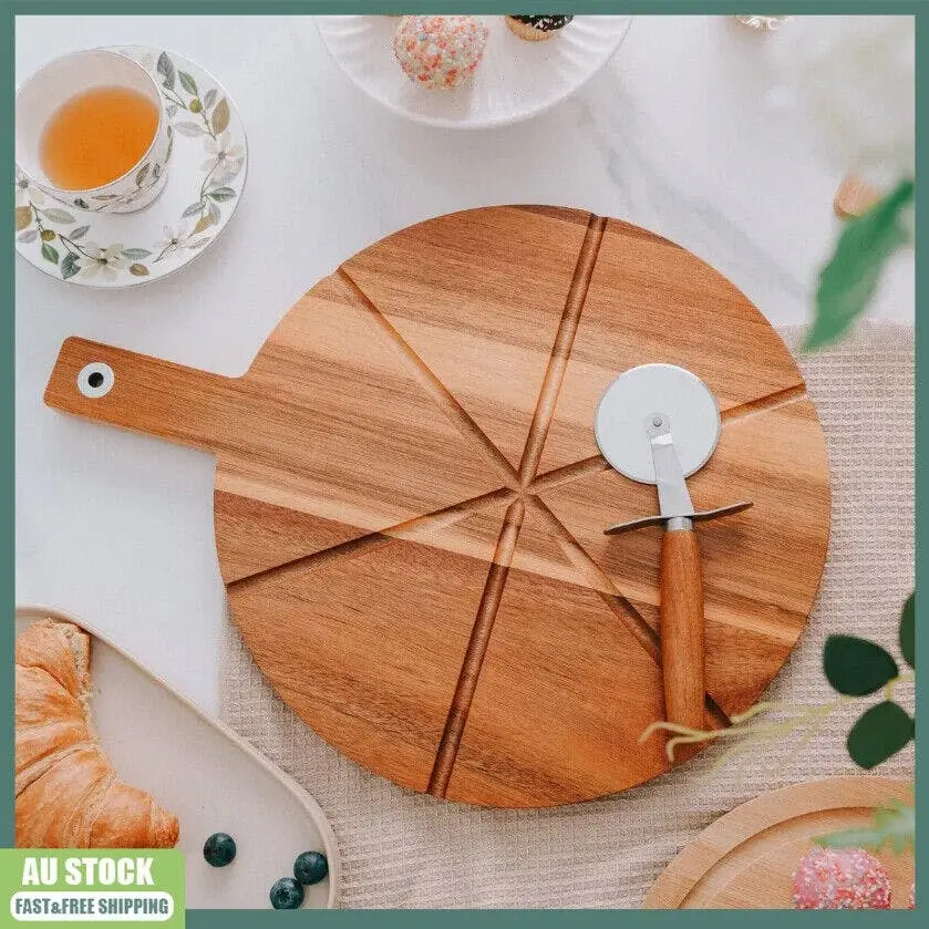 Premium Acacia Wood Pizza Board - Home & Garden