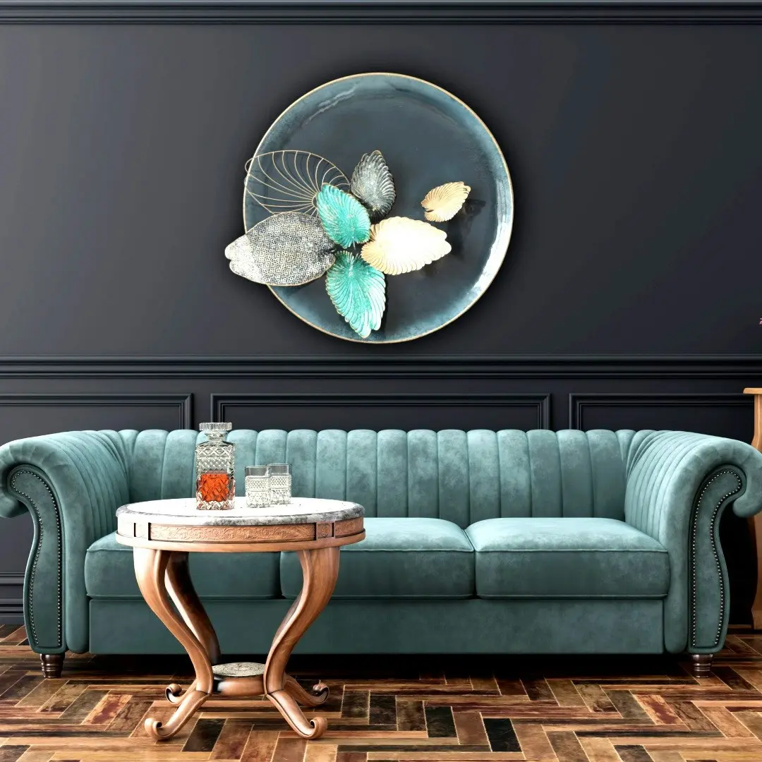 Fin 80Cm Metal Wall Art Leaves Wall Decor Home Decor - Home & Garden