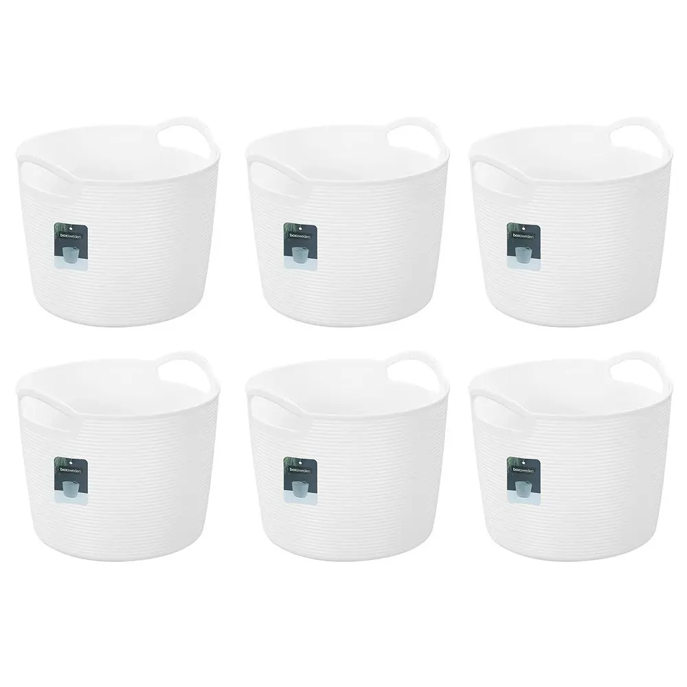 6x Boxsweden Decor 5L Flexible Round Tub Storage Basket Home Organiser Asst - Home & Garden