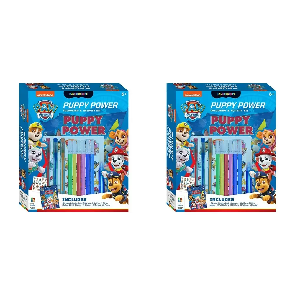 2x Kaleidoscope Paw Patrol Puppy Power Kids Fun Colour & Activity Kit w/Marker - Hobbies