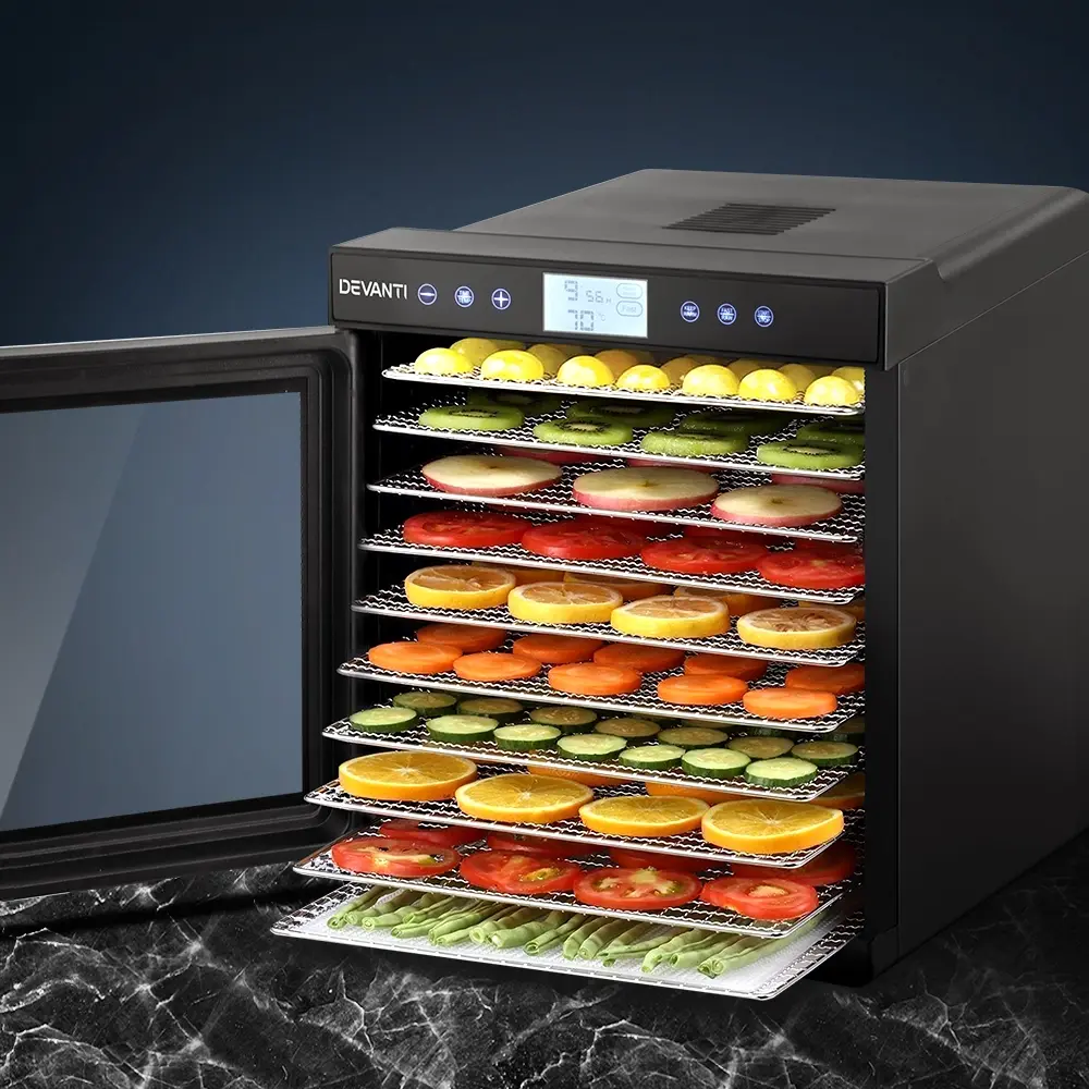 Devanti 10 Trays Food Dehydrator Stainless Steel Tray -ST-BK