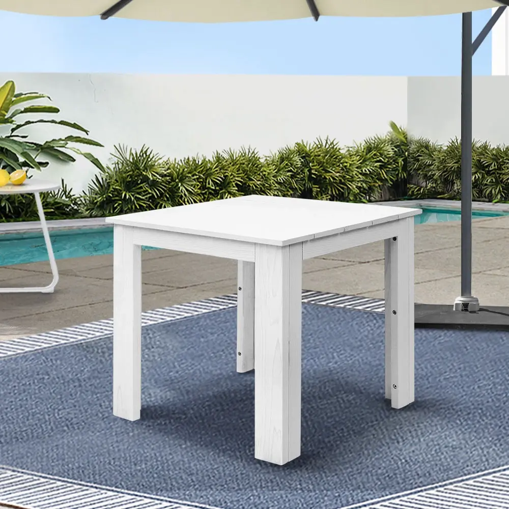 Gardeon Coffee Side Table Wooden Desk Outdoor Furniture Camping Garden White - Up to 65% off Outdoor Furniture