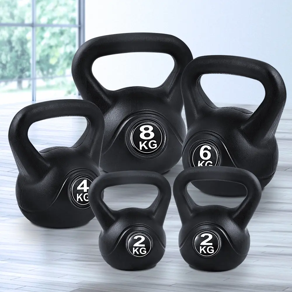 Everfit 22kg Kettlebell Set Weight Lifting Kettlebells Bench Dumbbells Gym Home - Sports & Outdoor