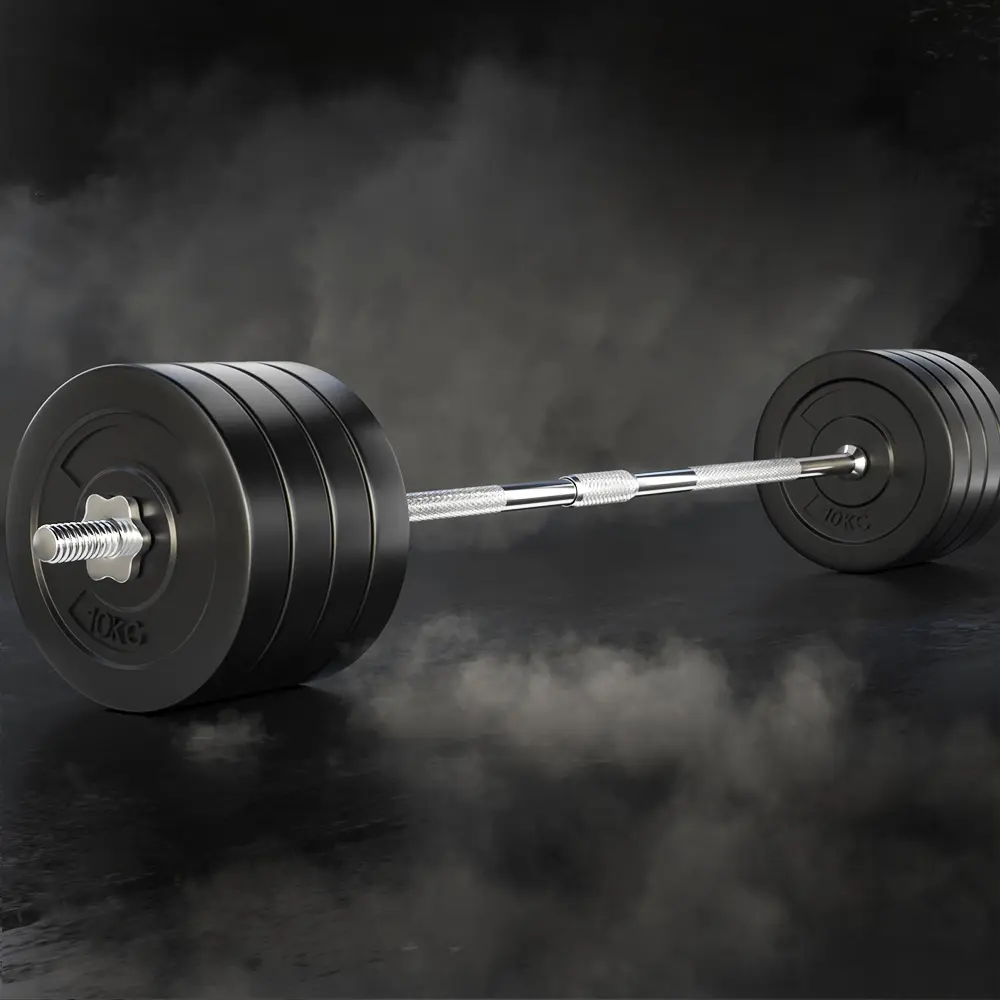Everfit 88kg Barbell Set Weight Plates Bar Lifting Bench 168cm - Sports & Outdoor