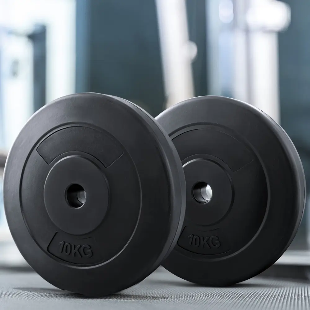 Everfit Weight Plates Standard 2X 10kg Barbell Plate Weight Lifting - Sports & Outdoor