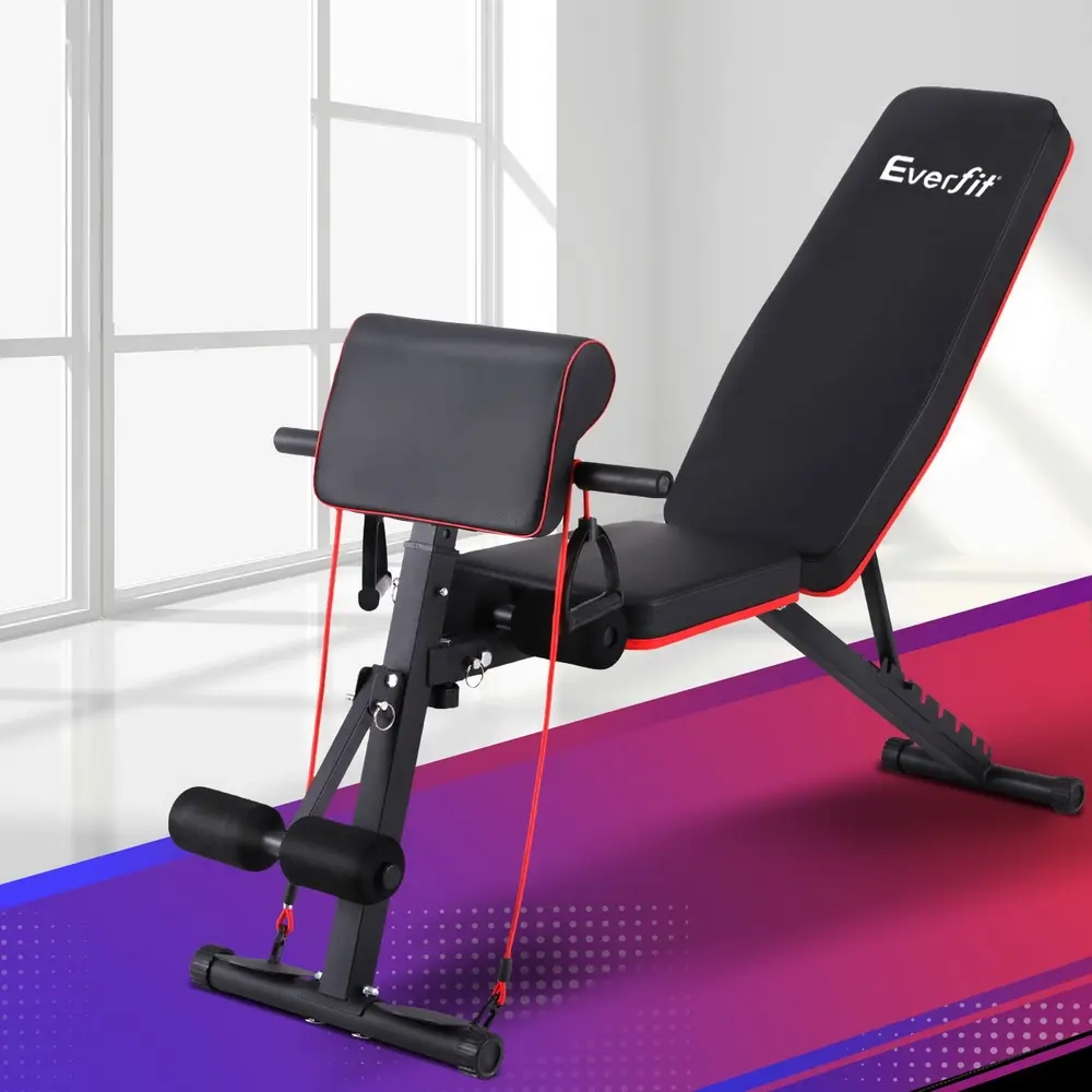 Everfit Weight Bench Adjustable Preacher Curl Bench Press Dumbbell Stool 260kg - Sports & Outdoor