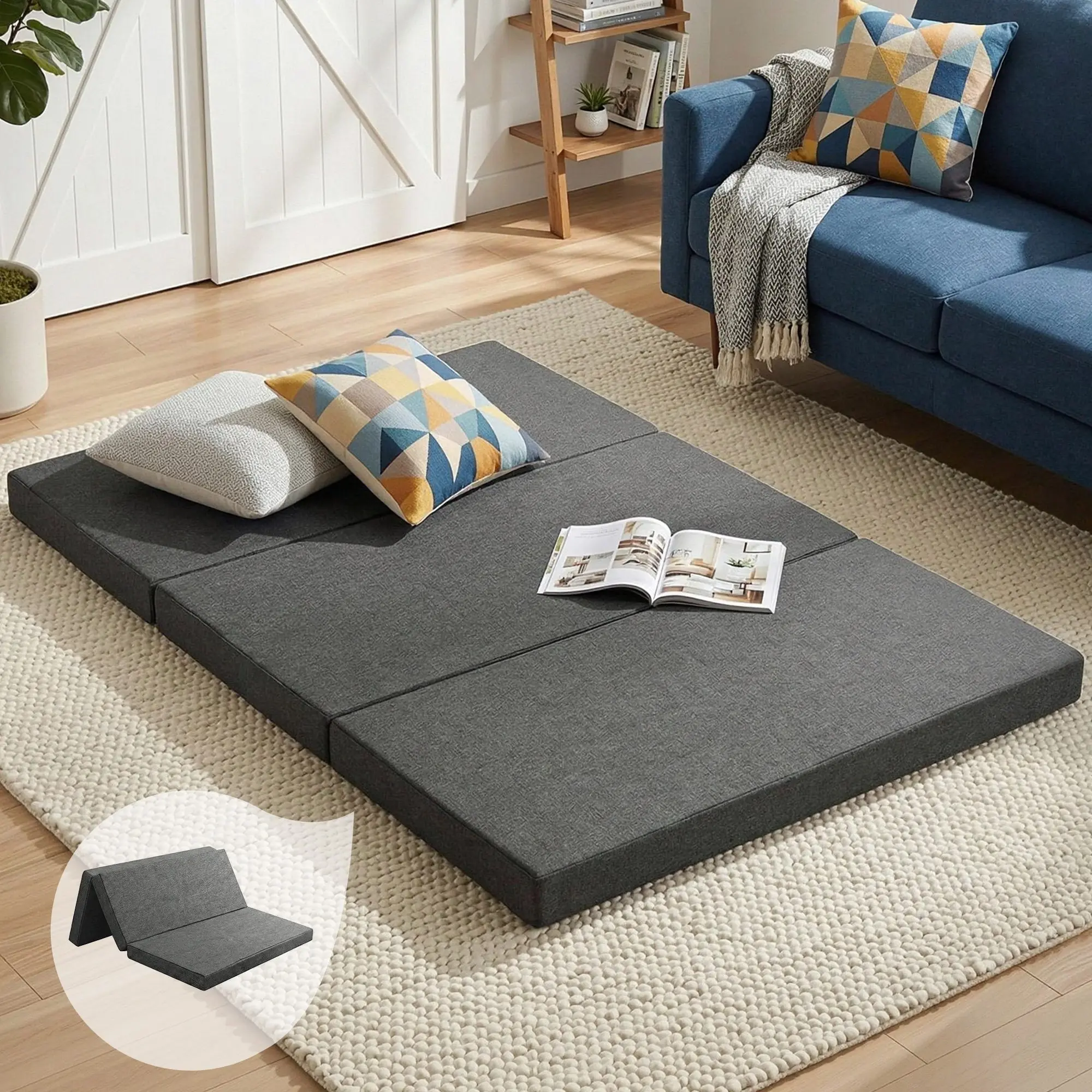 Giselle Bedding Foldable Mattress Folding Foam Double Grey - Ultimate Mattress Sale - Save up to $600
