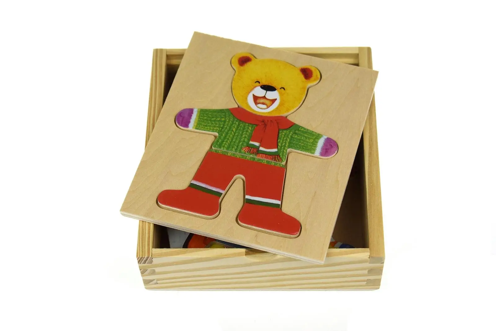 Kaper Kidz Dressing Bear Boy Wooden Blocks Children's Pretend Play Toy 18m+ - Toys & Games