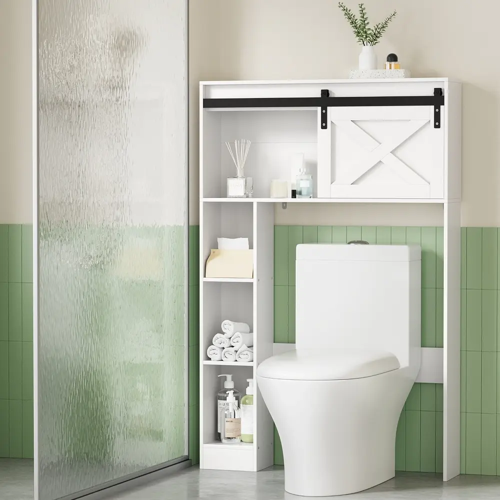 Artiss Bathroom Cabinet Over the Toilet Storage Organiser Laundry Shelf 128cm - Home & Garden