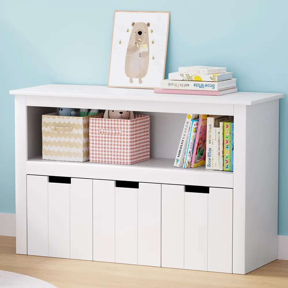 Keezi Kids Bookshelf 3 Drawers Storage Children Bookcase Toy Organiser Display - Up to 70% Off Kids & Baby Furniture
