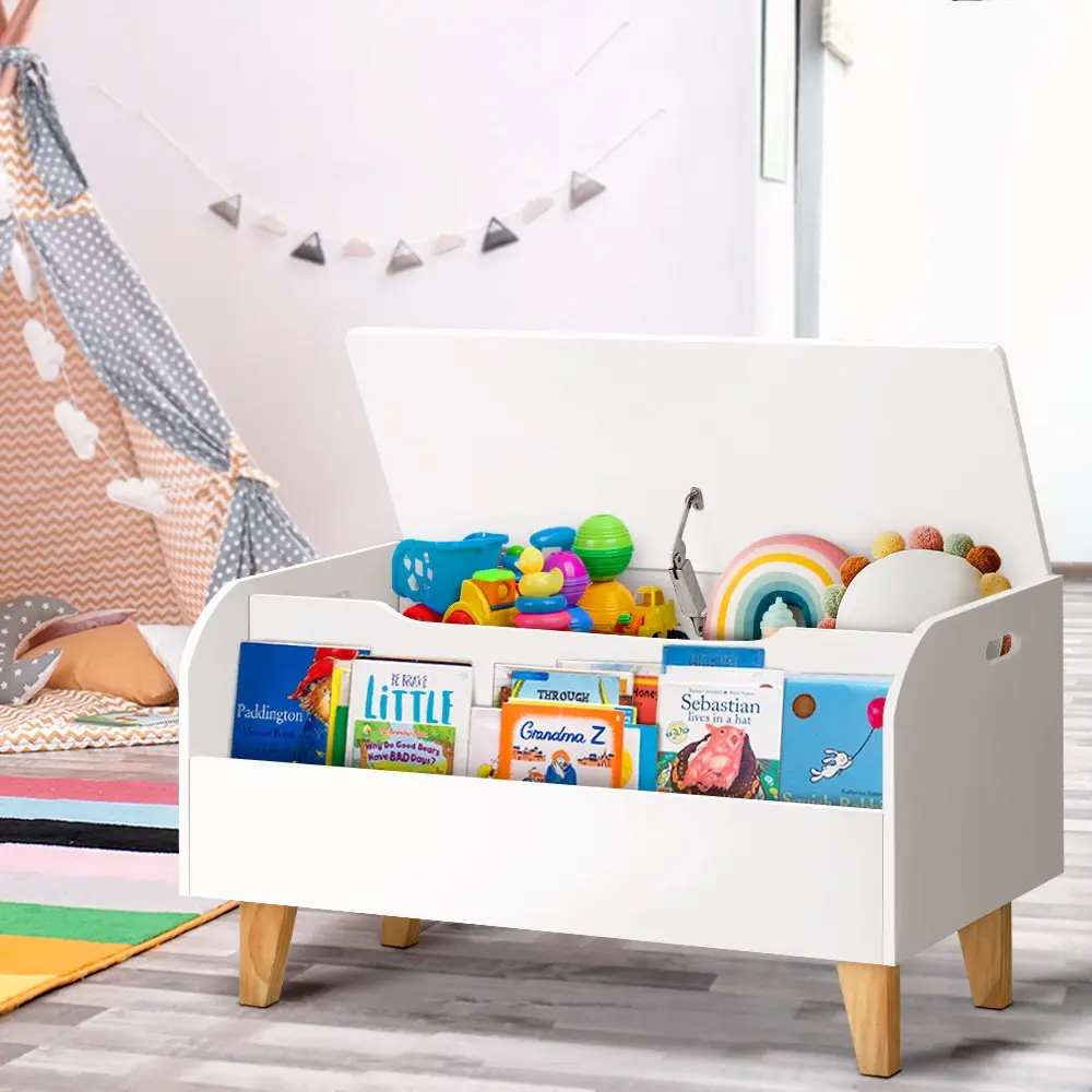 Keezi Kids Toy Box Chest Bookshelf Storage Children Bookcase Organiser Display - Furniture