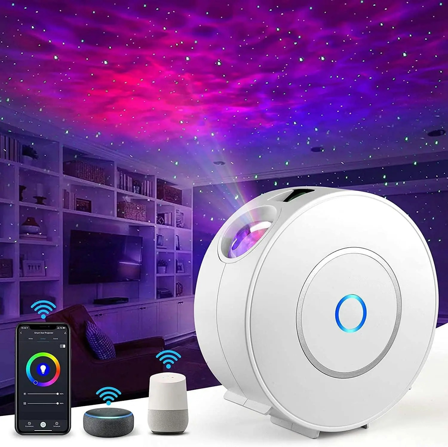 Star Projector Galaxy Light Bedroom connected with Alexa and Google Home - Electronics