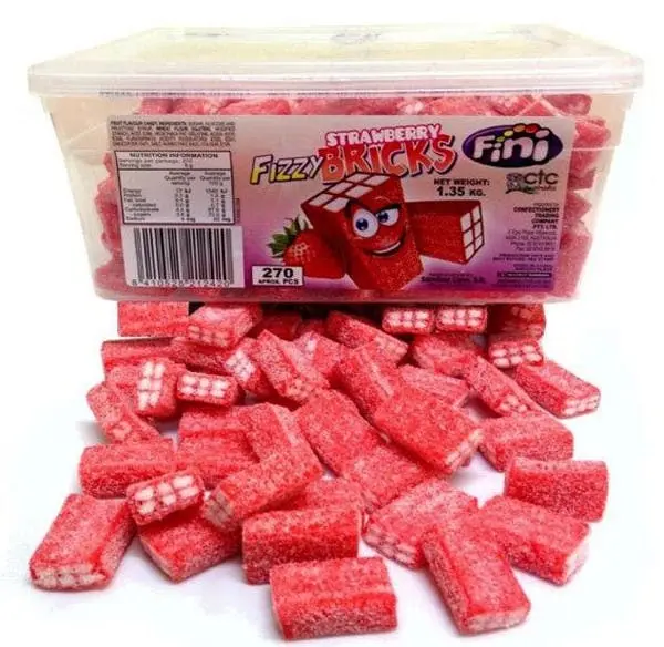 Fini Fizzy Strawberry Bricks 2kg - Groceries