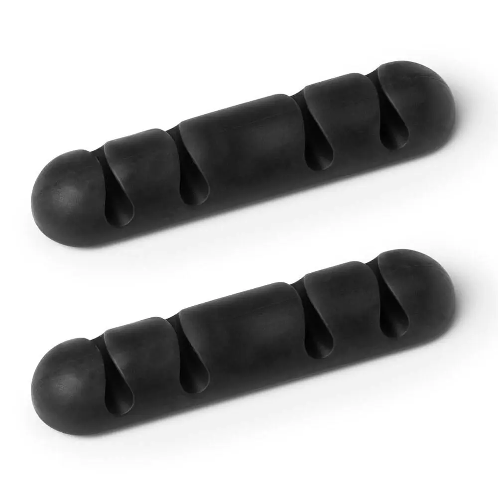 2pc Durable Cavoline 18cm Plastic Plastic Self Adhesive Clips Organiser Graphite - Electronics