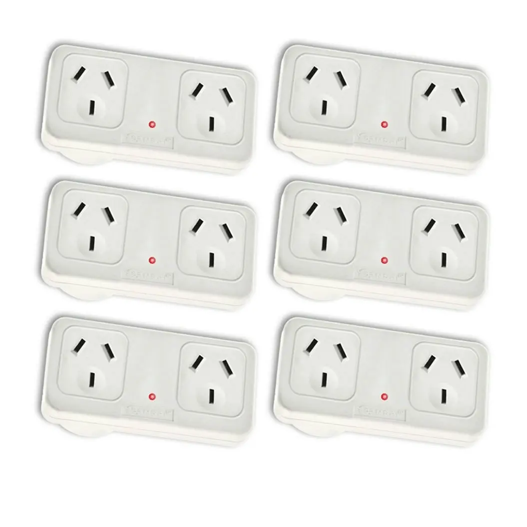 6x Sansai Horizontal Right Powerpoint Double Surge Protector Adaptor/Outlet/AU - Electronics
