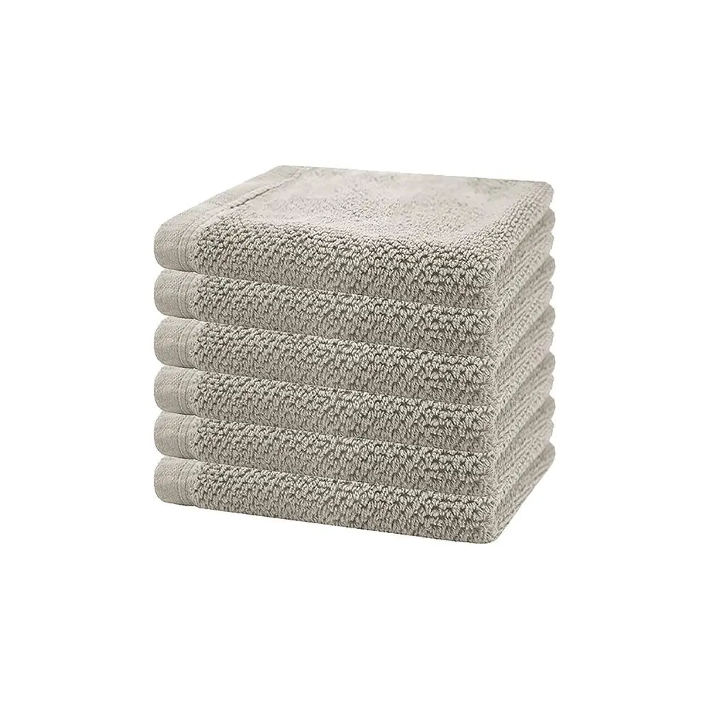 6pc Bambury Ultra soft Angove Face Washer 33x33cm Pebble Cotton Woven Home Decor - Home & Garden