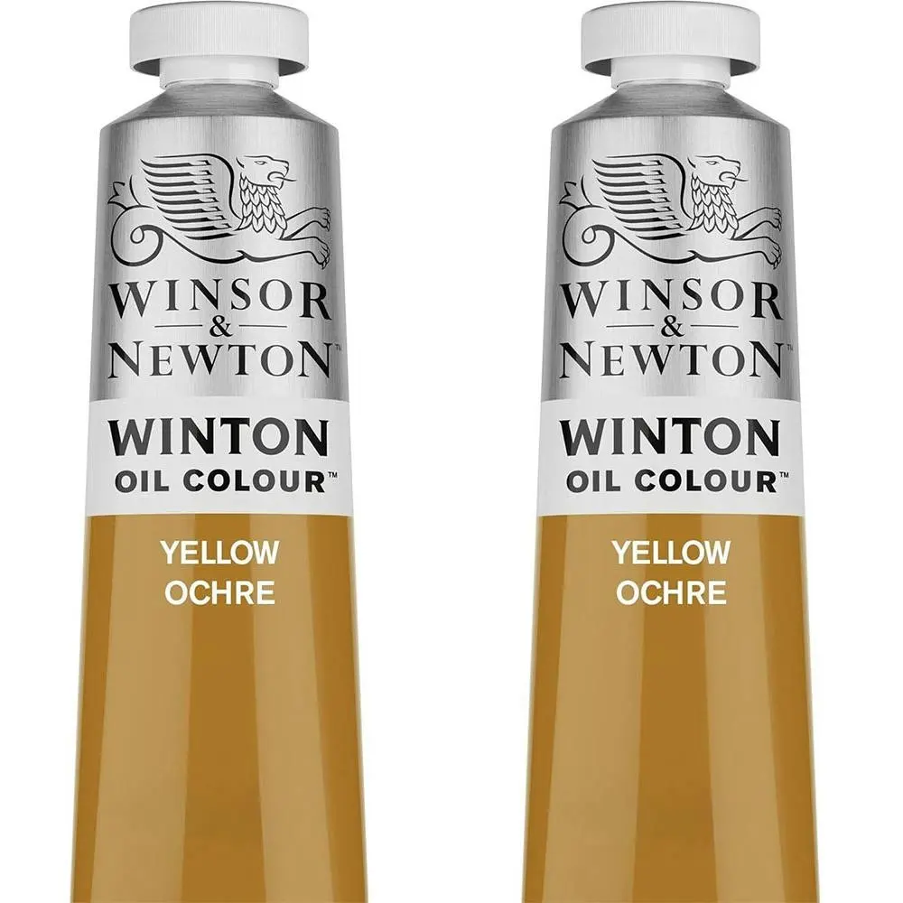 2x Winsor & Newton 200ml Winton Oil Colour Paint Artist/Craft Yellow Ochre - Hobbies