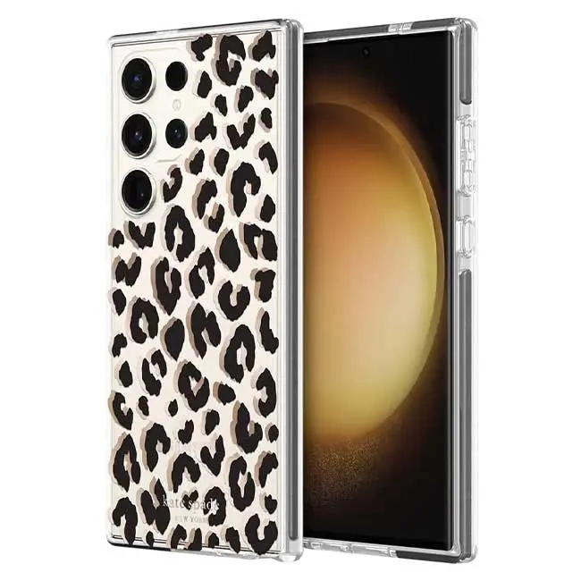 Kate Spade New York Defensive Hardshell Case (Suits Galaxy S23 Ultra) - City Leopard Black