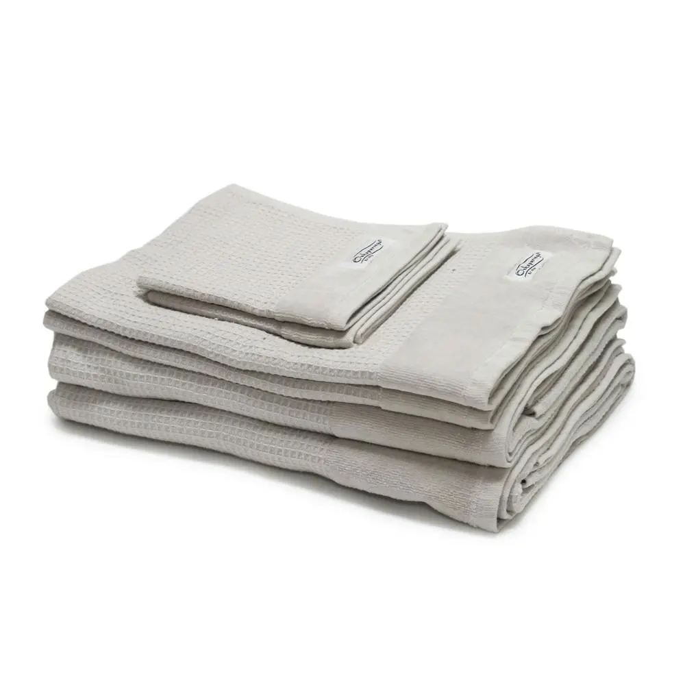 6pc Onkaparinga Mossman 100% Cotton Bath/Face/Hand Towel Bathroom Set Silver - Home & Garden