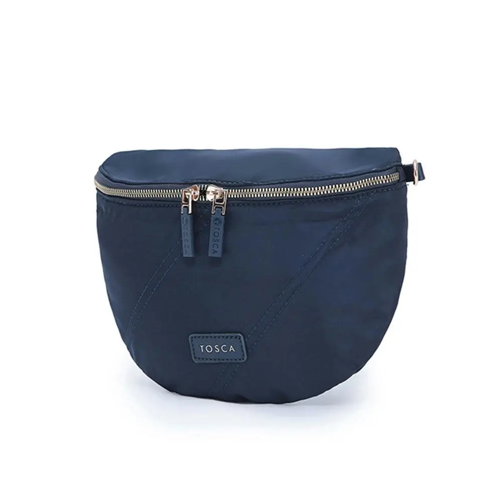 Tosca Sling Lightweight Vegan Crossbody Compact Shoulder Handbag Navy Stitch - Fashion