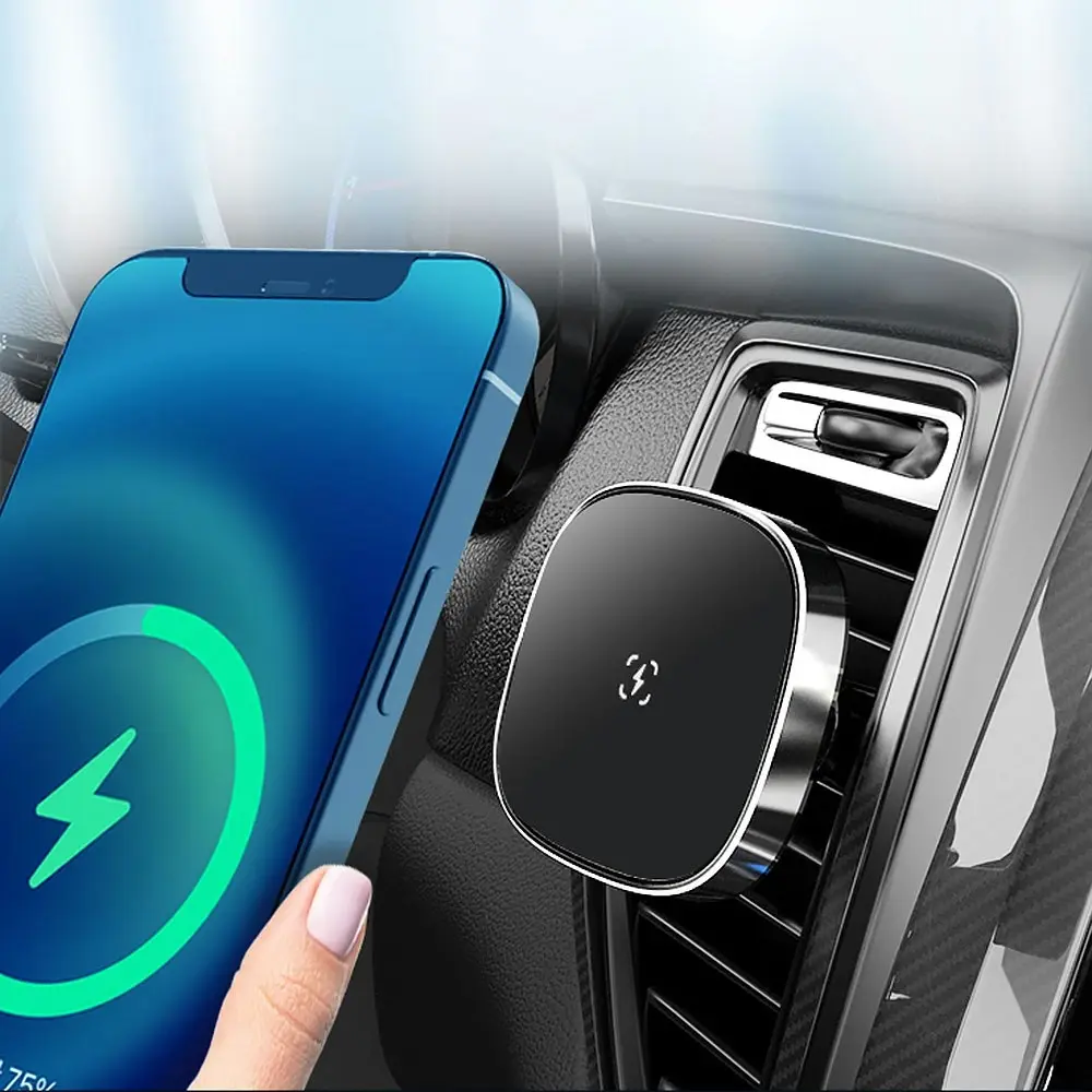 15W Magnetic Wireless Chargers Car Air Vent Stand Mount Phone Holder For iPhone - Electronics